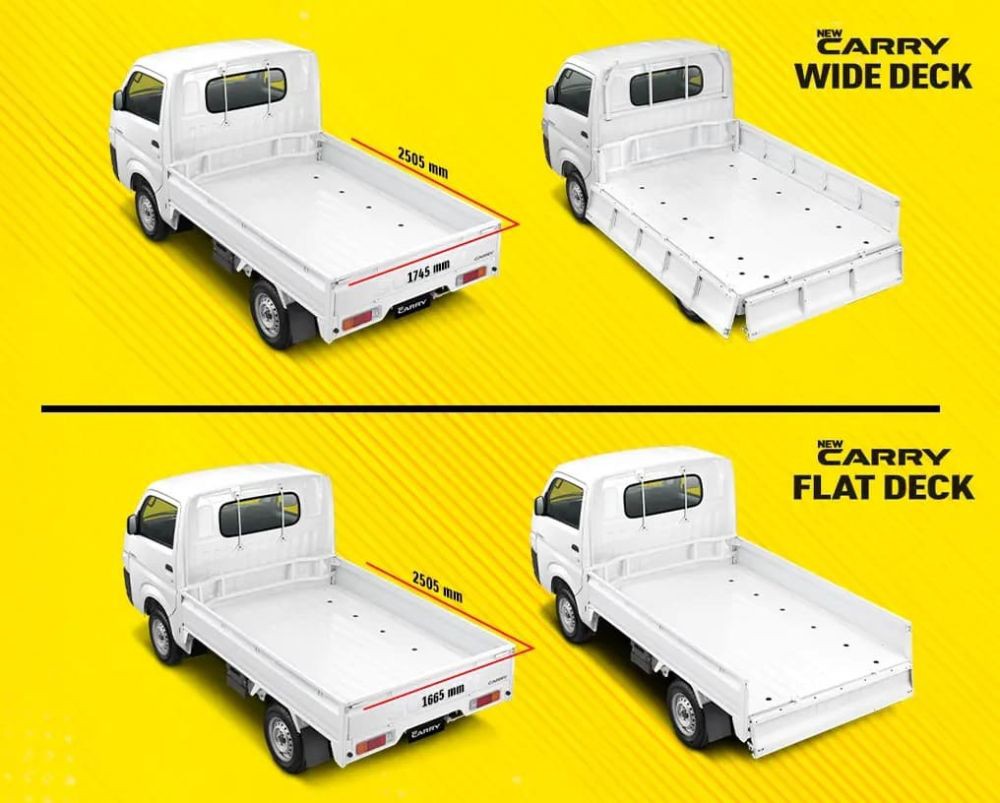 Perbandingan Suzuki Carry Flat Deck vs Wide Deck